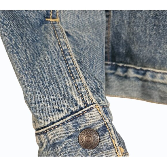 Levis Mens Sherpa-Lined Denim Trucker Jacket Blue Medium Warm Casual Outerwear - Picture 6 of 15